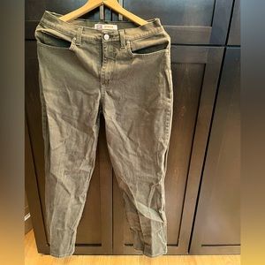 Faded Glory Stretch olive green straight leg jeans size 12 regular